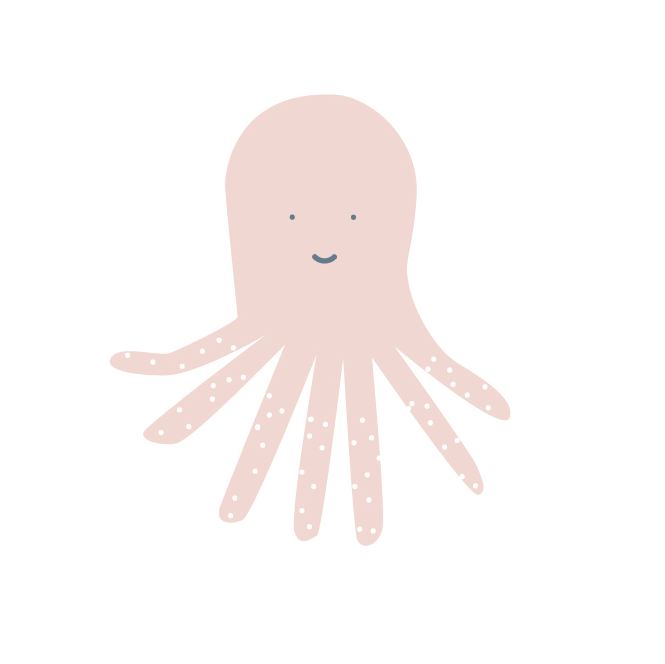 Octopus muurstickers