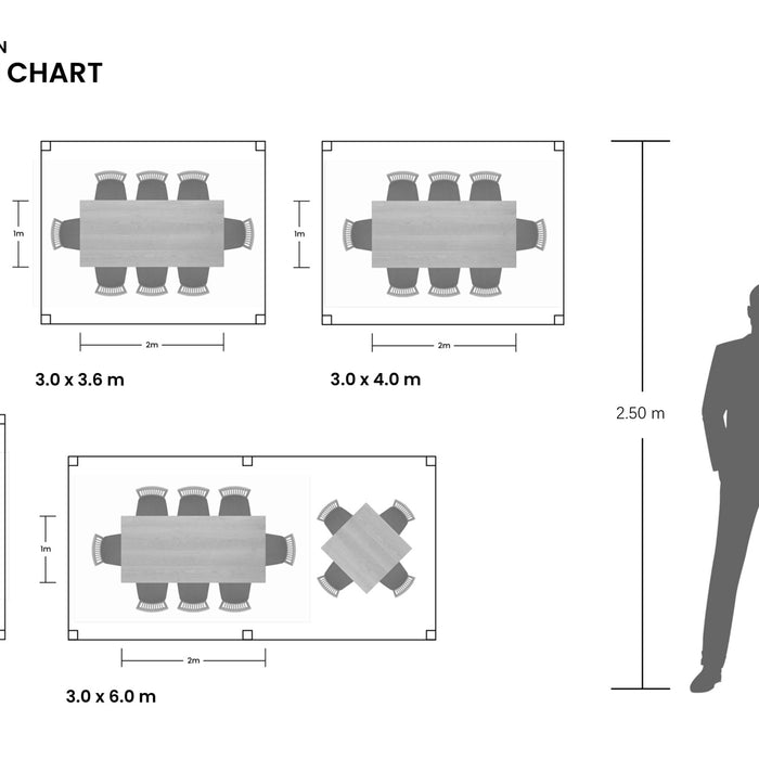 SORARA® Mirador Deluxe 360 x 360 cm Charcoal Zwart