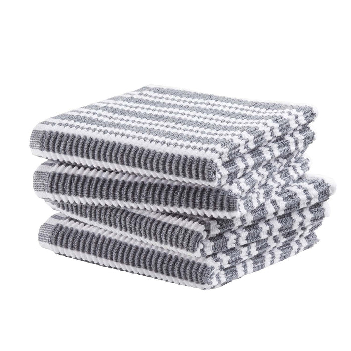 DDDDD vaatdoek Basic Clean - 30x30cm - Grijs gestreept - 4 stuks