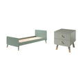 Vipack Billy Bed 90 x 200 cm en Nachttafel - Groen