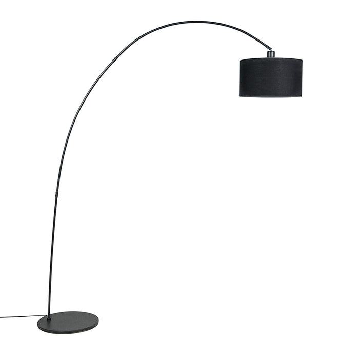 QAZQA Smart moderne booglamp zwart incl. WiFi G95 - Vinossa