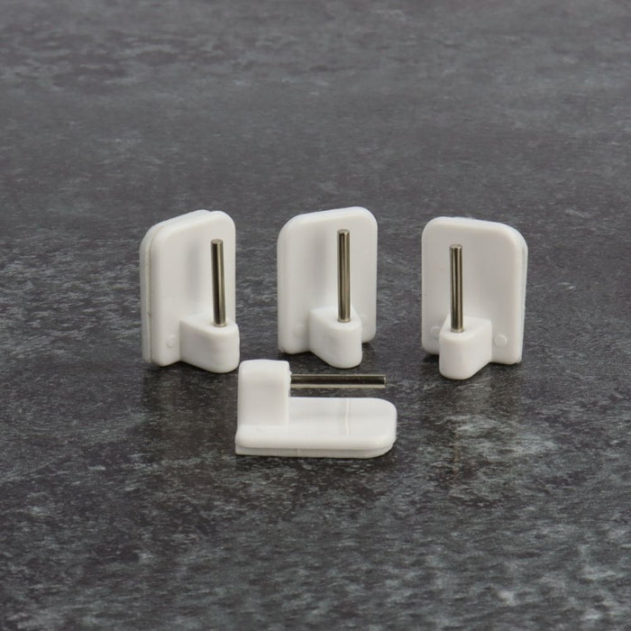 Orange85 Zelfklevende Vitrage Haakjes Wit 4 stuks