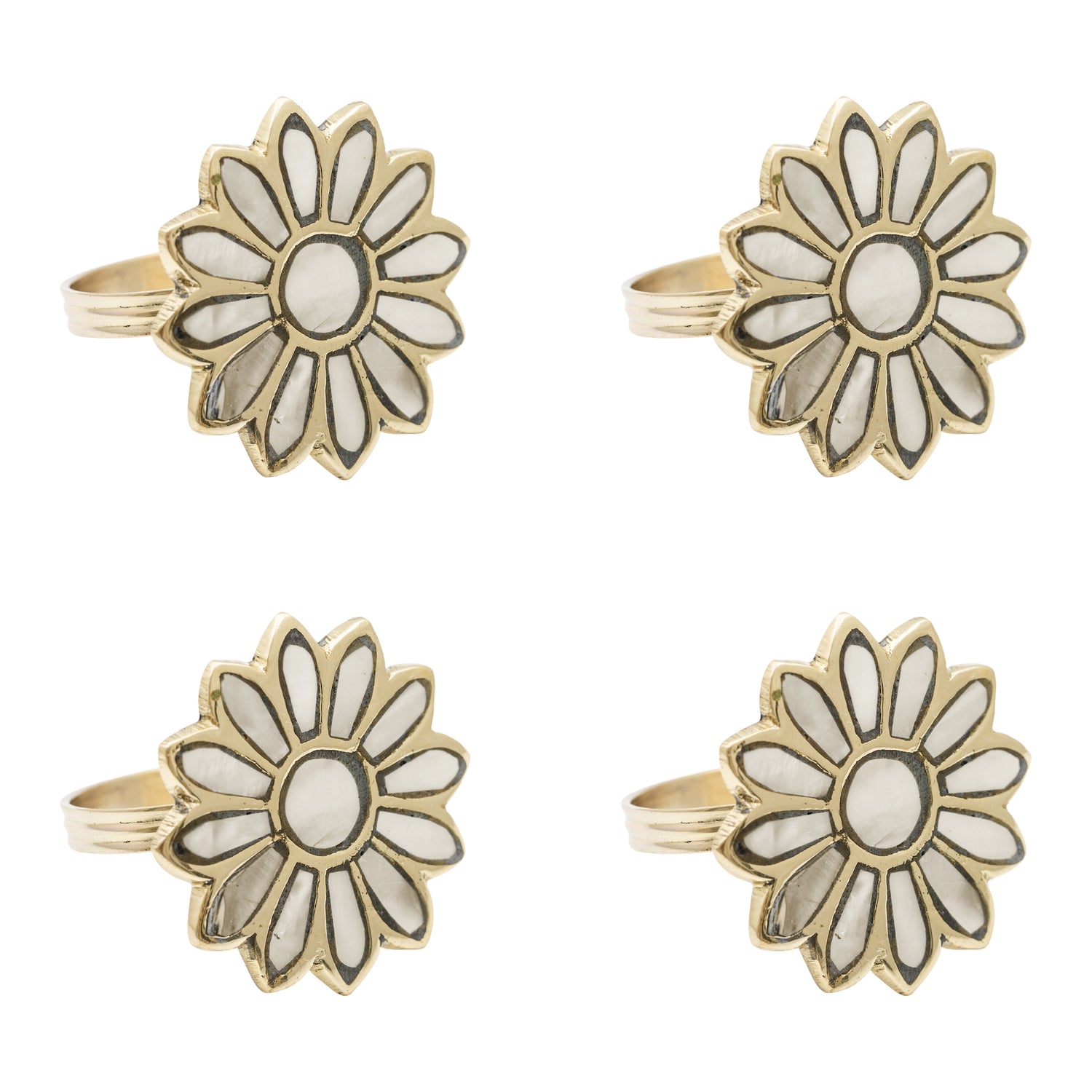 À la Daisy Pearl Servetringen - Set van 4