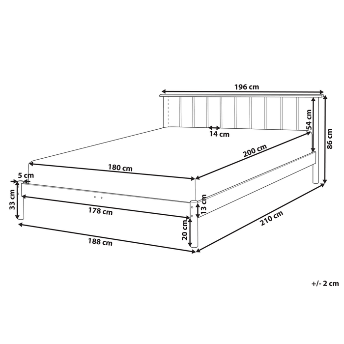 Beliani BARRET Bed Lichte houtkleur 180x200