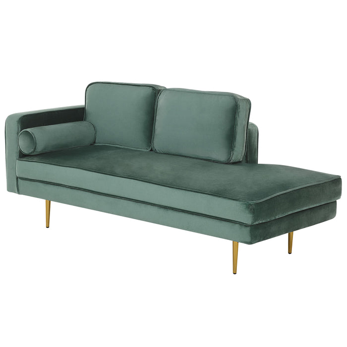 Beliani - MIRAMAS - Chaise longue - Mintgroen - Linkerzijde - Fluweel