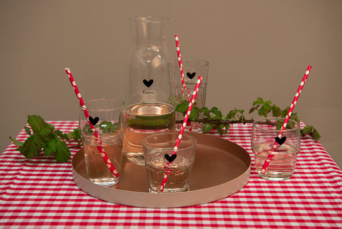 Clayre & Eef Karaf  1000 ml Glas Hart Love Waterkan