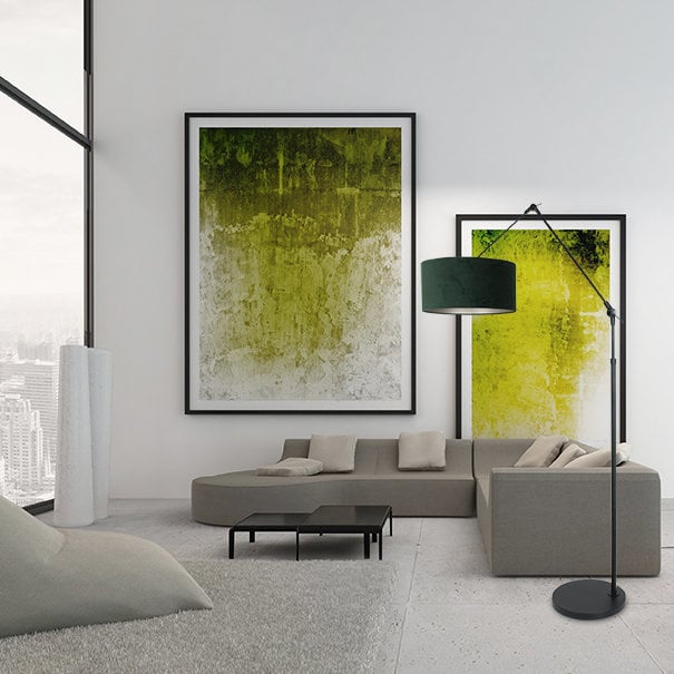 Steinhauer - vloerlamp - Prestige Chic - zwart - metaal velours stof