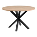 Kave Home Argo Eettafel - Ø 120 cm - Eiken / Zwart