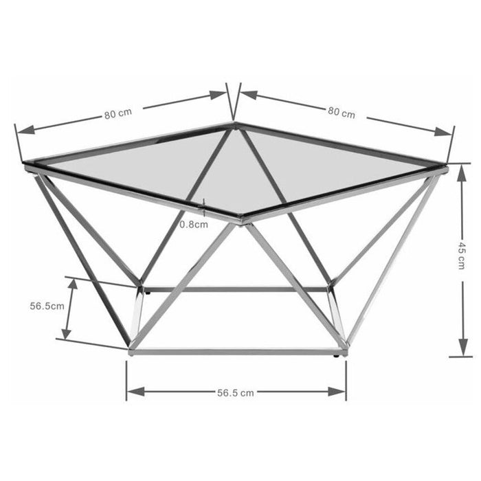 Salontafel Cristallo 80x80cm zwart Kare Design