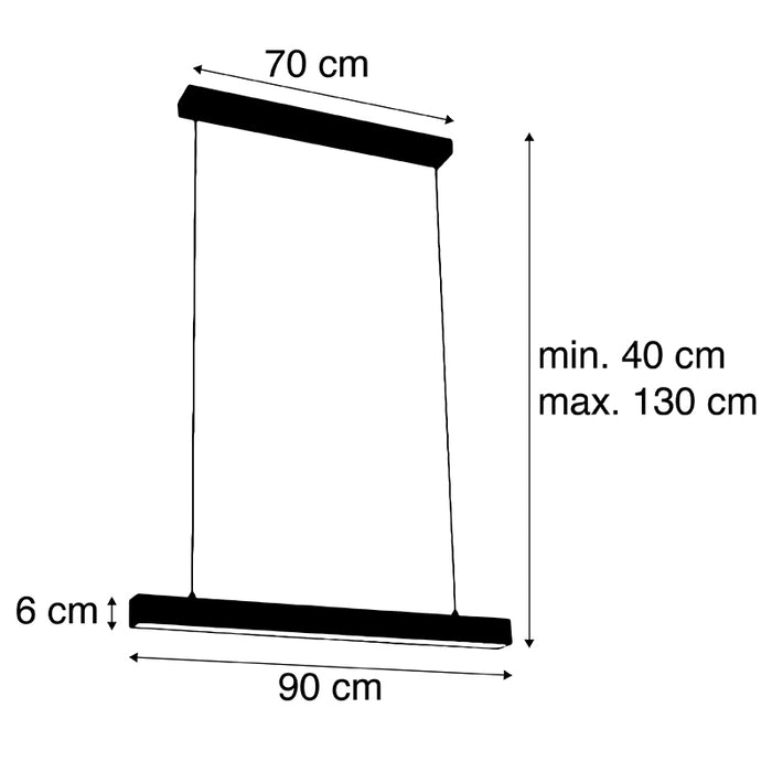 QAZQA LED Hanglamp magneto - Zwart - Modern - L 90cm