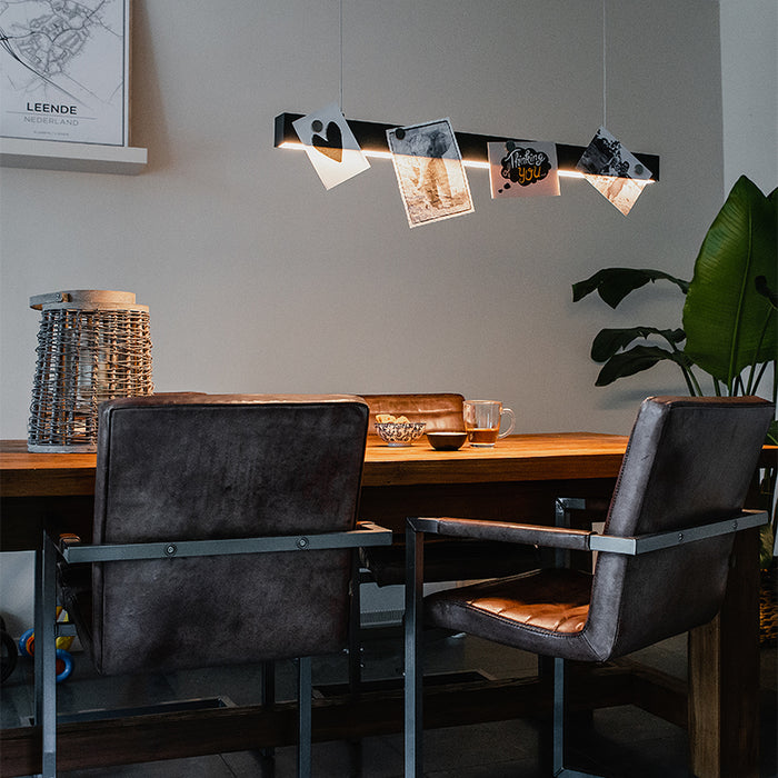 QAZQA LED Hanglamp magneto - Zwart - Modern - L 90cm