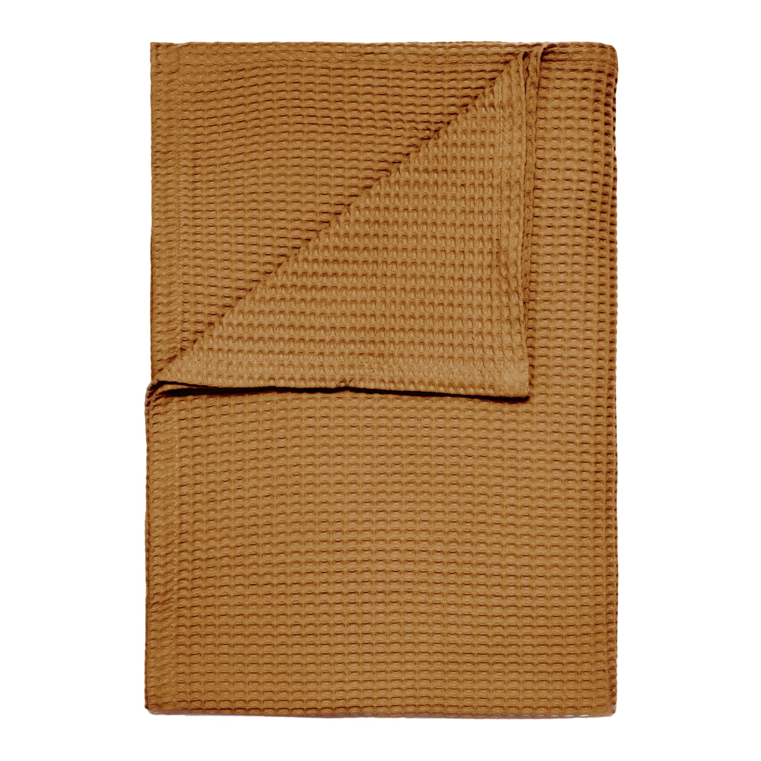 Heckett & Lane Wafel Sprei 180 x 260 cm - Cognac Brown