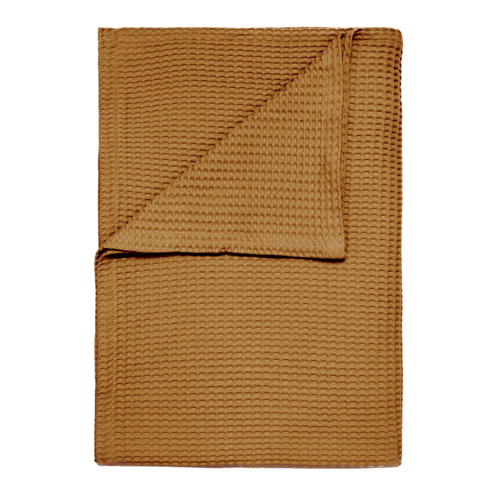 Heckett & Lane Wafel Sprei 180 x 260 cm - Cognac Brown