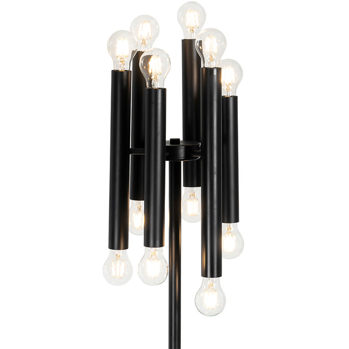 QAZQA Art Deco vloerlamp zwart 12-lichts - Tubi