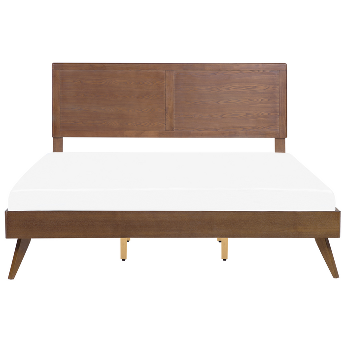 Beliani-ISTRES -Tweepersoonsbed-Donkere houtkleur-180 x 200 cm-MDF
