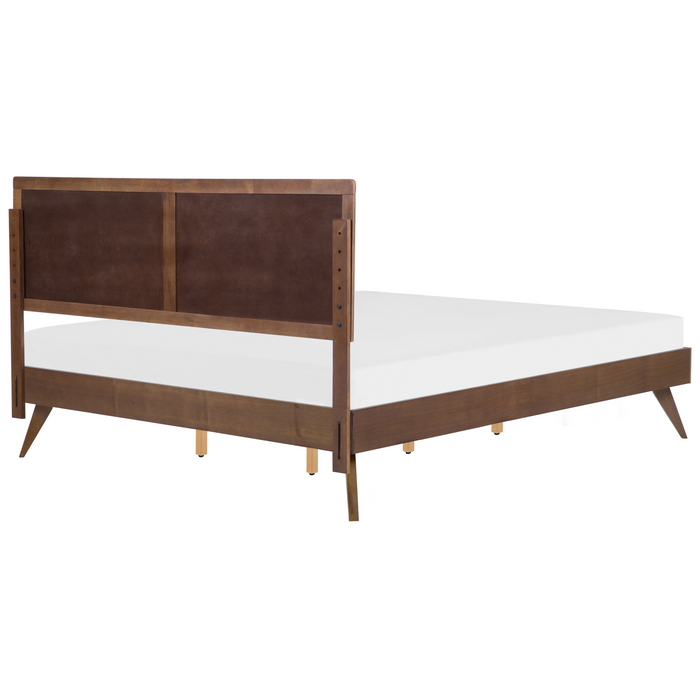 Beliani-ISTRES -Tweepersoonsbed-Donkere houtkleur-180 x 200 cm-MDF