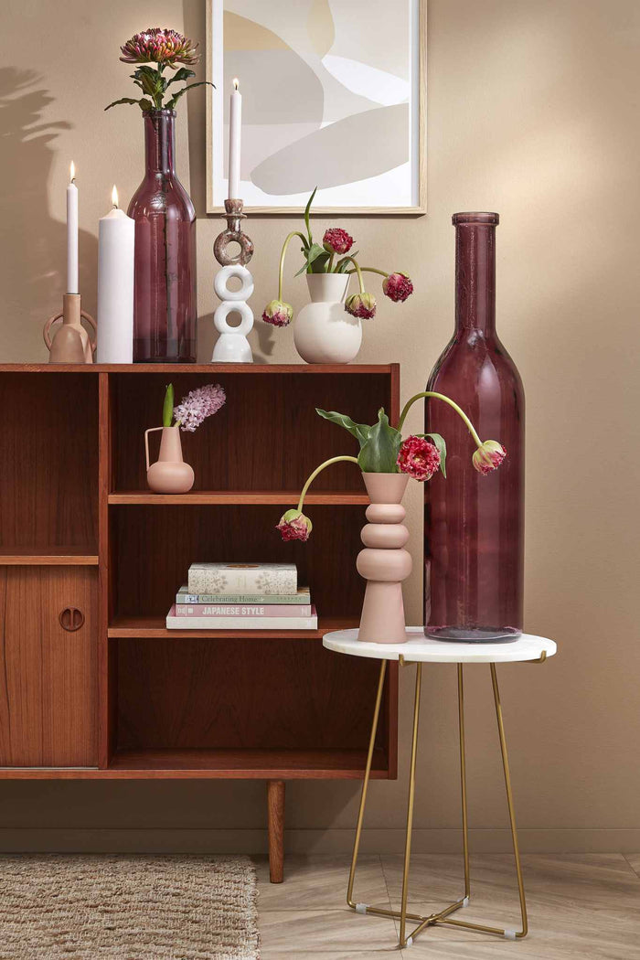 Mica Decorations Rioja Glazen Fles - H50 x Ø15 cm - Bordeaux