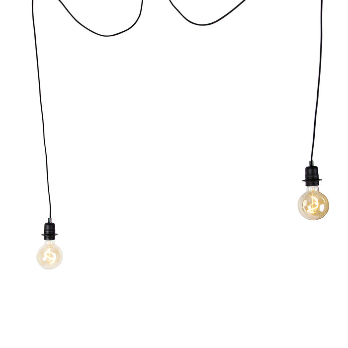 QAZQA Moderne hanglamp zwart 2-lichts - Cava