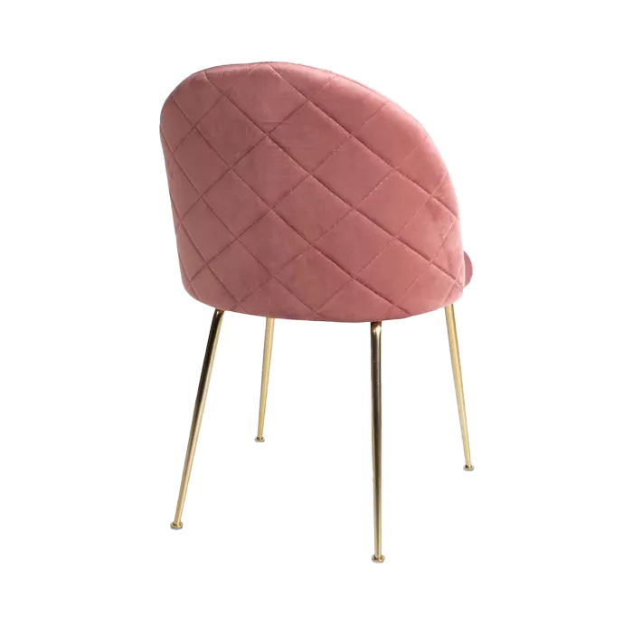Artichok Aniek Eetkamerstoel Velvet Roze - Gouden Poten