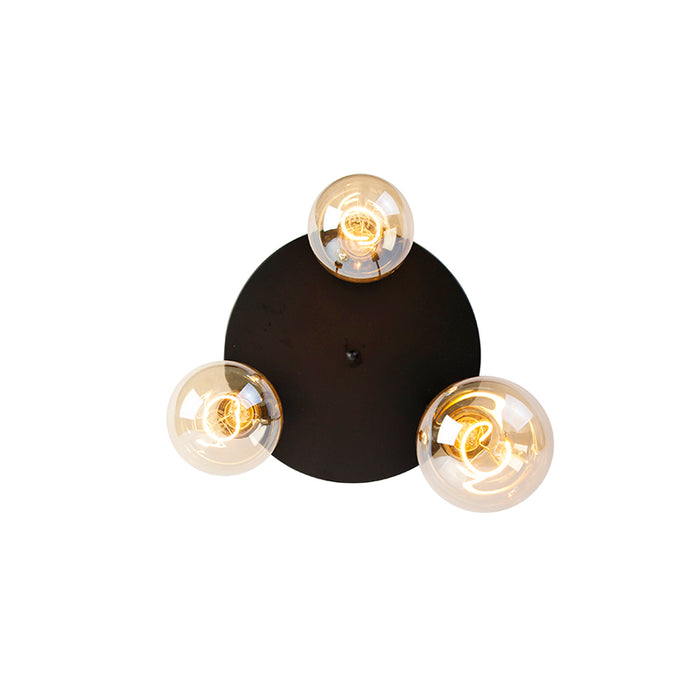 QAZQA Moderne plafondlamp zwart 3-lichts - Facil