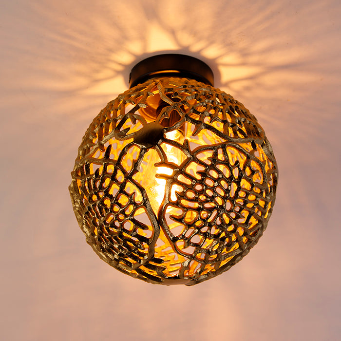 QAZQA Art deco plafondlamp goud met zwart - Maro