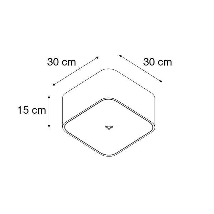 QAZQA Plafondlamp drum jute - Grijs - Modern - L 300mm