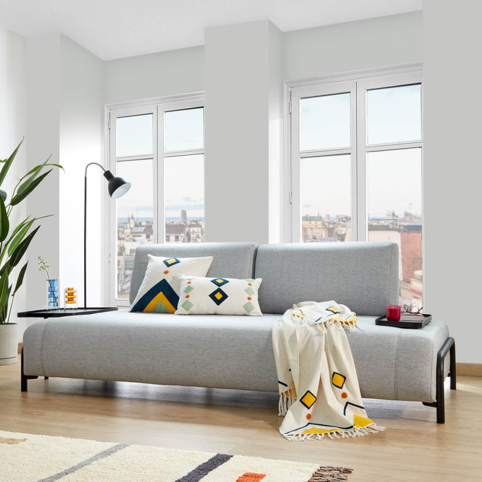 Kave Home - Charlize vaas in transparant en blauw glas