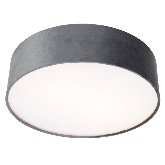 QAZQA Moderne plafondlamp grijs 40 cm met gouden binnenkant - Drum