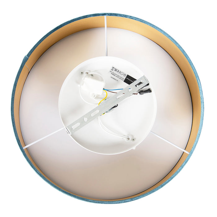 QAZQA Moderne plafondlamp blauw 40 cm met gouden binnenkant - Drum