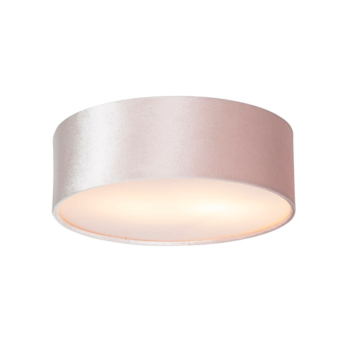QAZQA Moderne plafondlamp roze 30 cm met gouden binnenkant - Drum