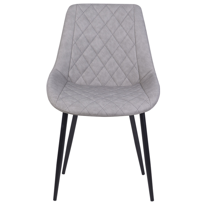 Beliani - MARIBEL - Eetkamerstoel - Lichtgrijs - Kunstleer