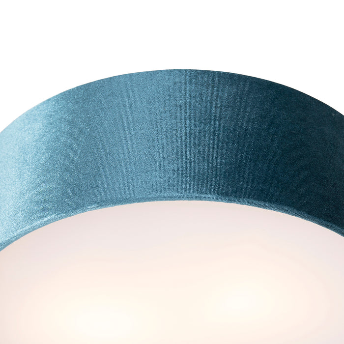 QAZQA Moderne plafondlamp blauw 30 cm met gouden binnenkant - Drum