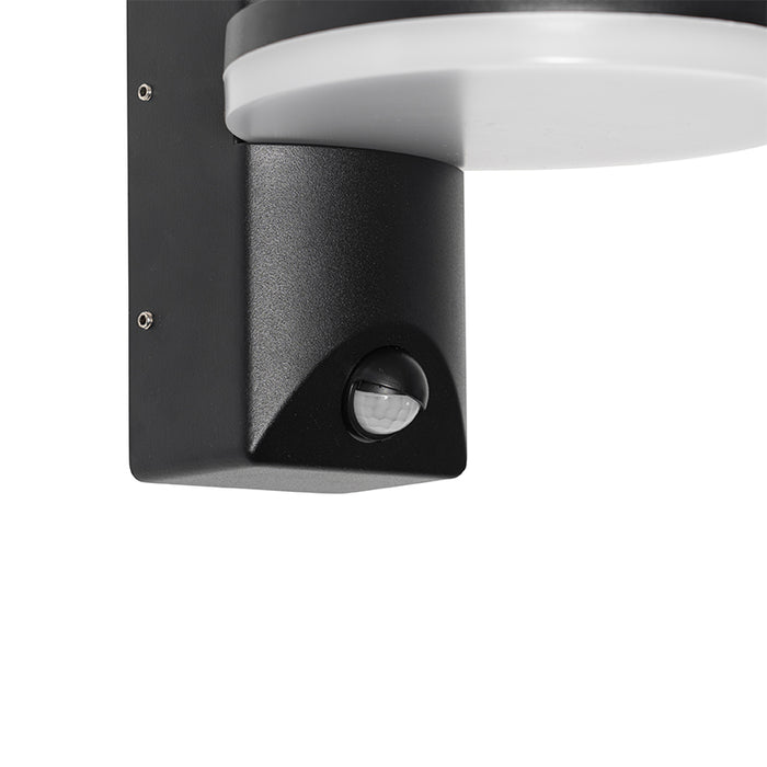 QAZQA Buiten wandlamp zwart incl. LED IP54 bewegingssensor - Esmee