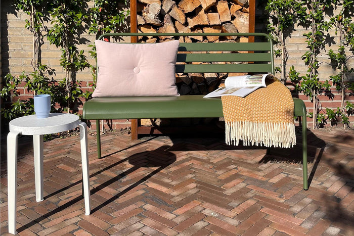 Metalen tuinbank Max 120 cm olijfgroen