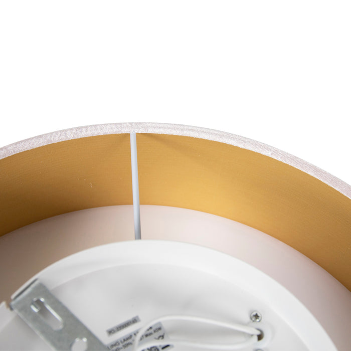 QAZQA Moderne plafondlamp roze 40 cm met gouden binnenkant - Drum