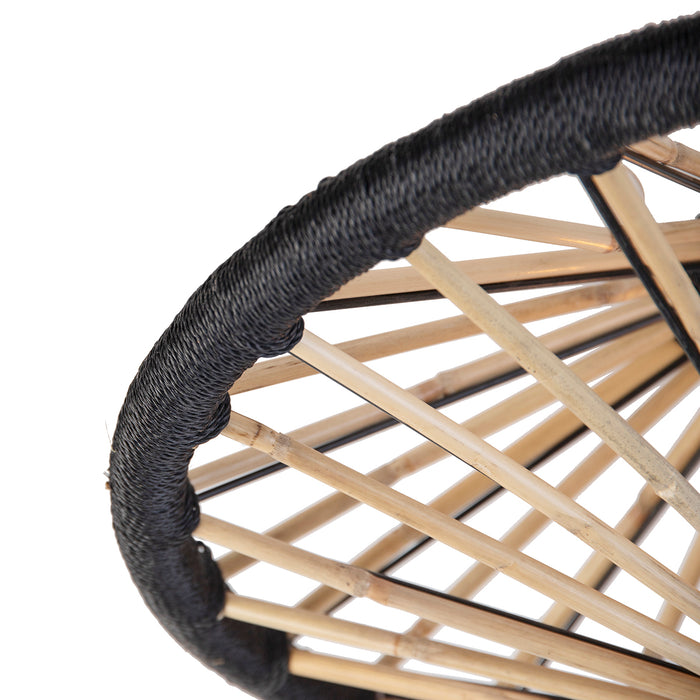 QAZQA Oosterse plafondlamp bamboe met zwart 60 cm - Evalin