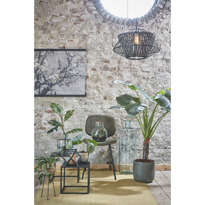 Mica Decorations Guan Glazen Fles - H75 x Ø25 cm - Blauw