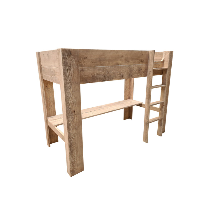 Wood4you - Hoogslaper Noortje bed met bureau Detroit  steigerhout