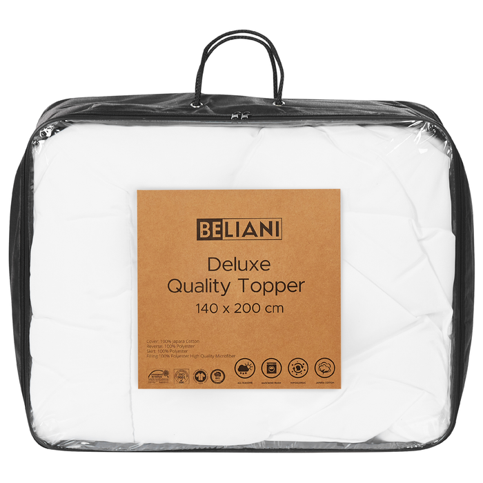 Beliani - MULHACEN - Matrastopper - Wit 140 x 200 cm - Japara katoen