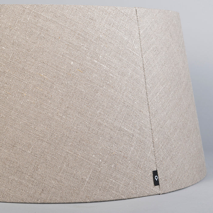 QAZQA Linnen lampenkap grijs rond schuin 50|40|26
