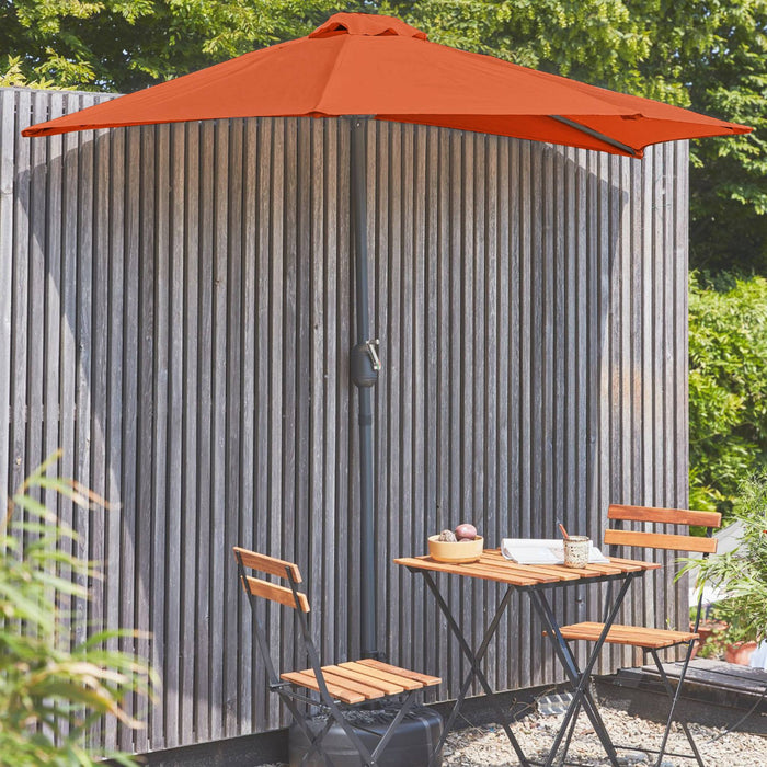 sweeek - Halve parasol voor balkon 2,5m met centrale mast