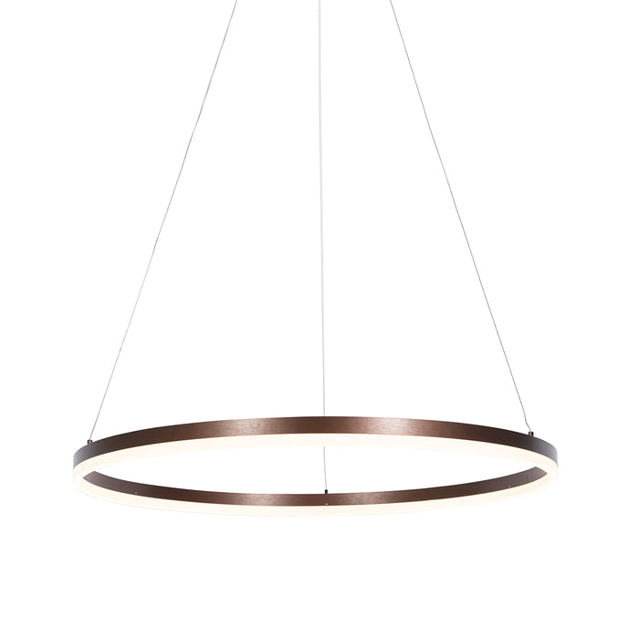 QAZQA Hanglamp donkerbrons 80 cm incl. LED 3-staps dimbaar - Anello