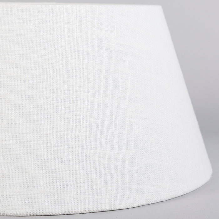 QAZQA Lampenkap rond schuin linnen - Wit - Modern - D 350mm