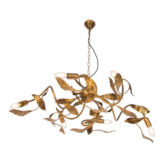 QAZQA Vintage hanglamp antiek goud 6-lichts - Linden