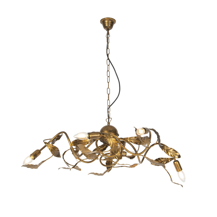 QAZQA Vintage hanglamp antiek goud 6-lichts - Linden