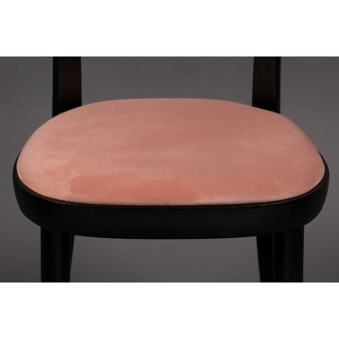 Dutchbone Brandon Stoel Zwart|Roze - Set van 2