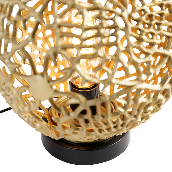 QAZQA Art deco tafellamp goud met zwart - Maro