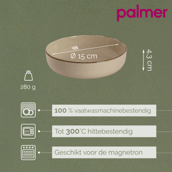 Palmer Schaal Antigo 15 cm 47 cl Crème Porselein 2 stuks