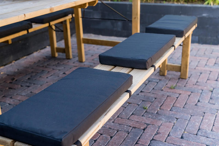 MaximaVida picknicktafelkussen Havana zwart 55 x 27,5 x 5 cm 6 stuks