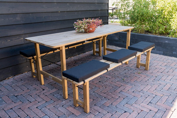 MaximaVida picknicktafelkussen Havana zwart 55 x 27,5 x 5 cm 6 stuks